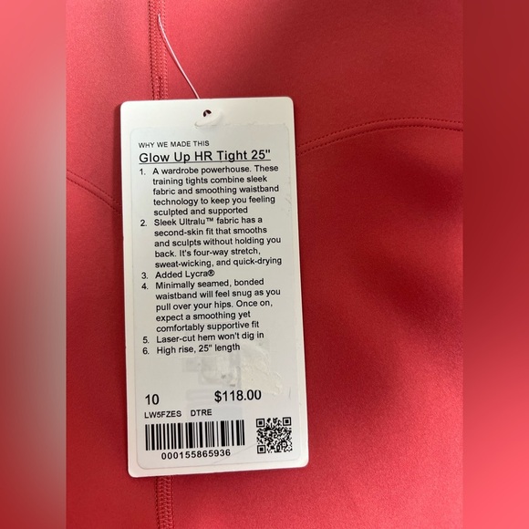 lululemon Glow Up™ Super-High-Rise Tight 28" size 10 desert red - Picture 6 of 7